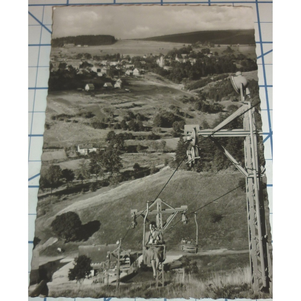 Vintage Agfa RPPC Postcard St Andreasberg Harz‎ Germany Ski Lift Village View